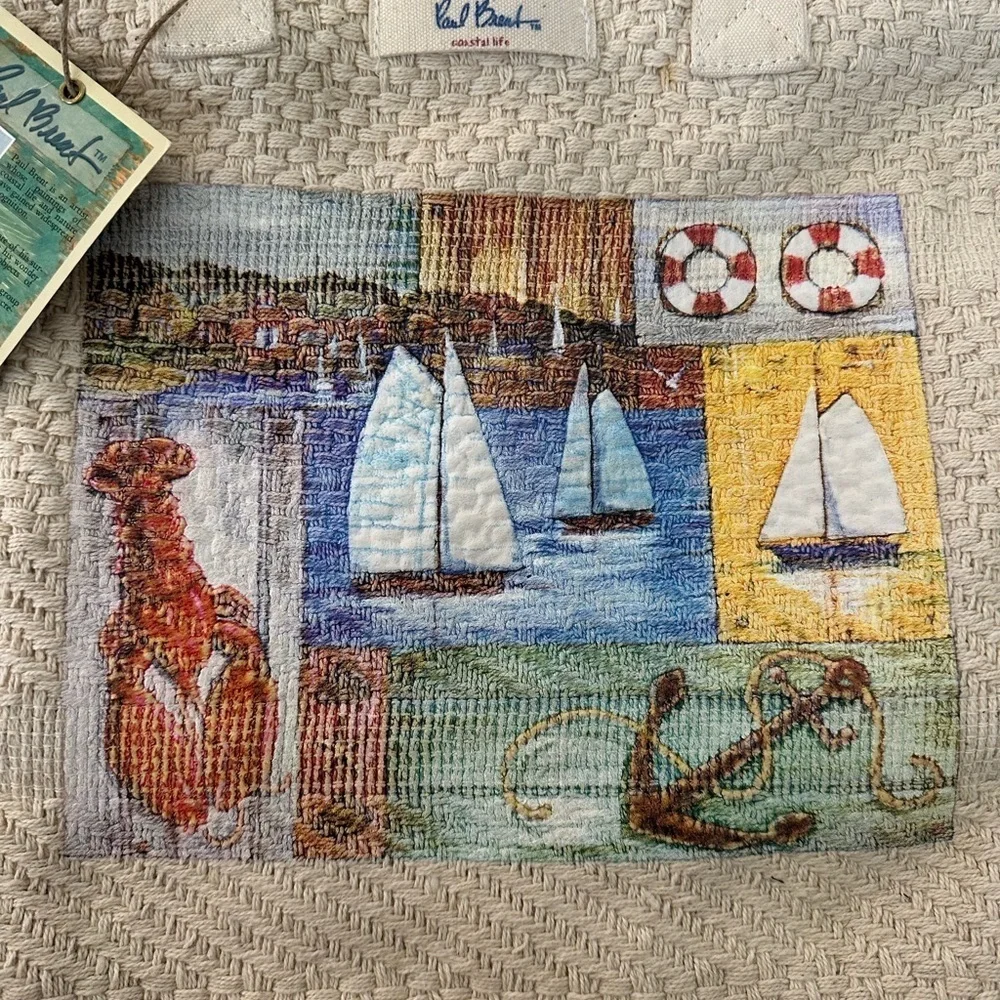 Sun N Sand Paul Brent Coastal Life Nautical Graphic Beach Tote Bag PB7694 NEW